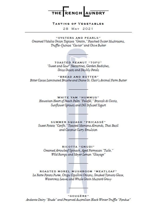 Price French Laundry Menu Atelier yuwa ciao jp