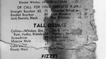 Vintage Mallory Hotel Menu