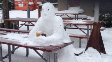 Snowman at Lucky Lab