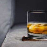 Cocktail glass with whiskey